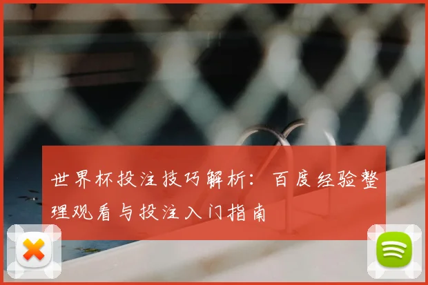 世界杯投注技巧解析：百度经验整理观看与投注入门指南